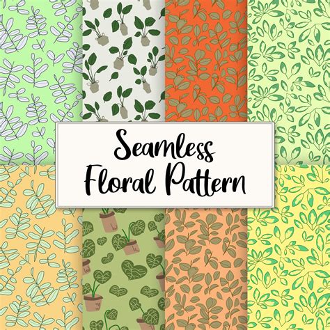 8 Seamless Pattern 3 Print AI EPS Floral Nude Home Etsy