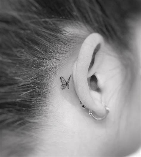 Butterfly Tattoos Behind Ear Pictures