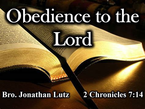 Obedience To The Lord 2 Chronicles 714 Balfour Baptist Church