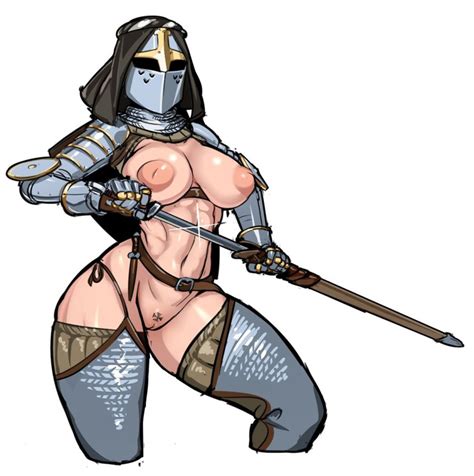 Yashzoom Tagme 1girl Armor Arms Up Breasts Female Knight