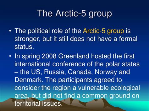 Ppt Political Framework Of Cooperation In The Arctic Region