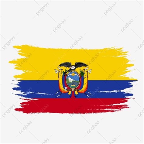 Cepillo Pintado De Acuarela Transparente De Bandera De Ecuador Png