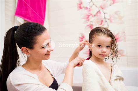 Daughter Getting A Bath