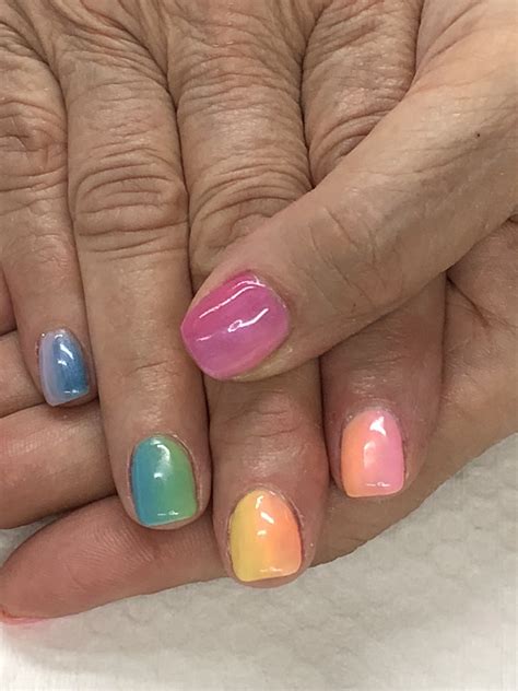 Rainbow Ombré Gel Nails Ombre Gel Nails Gel Nails Gel Nail Designs