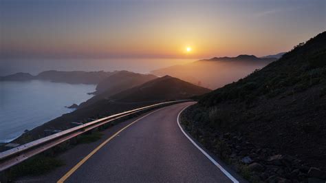 hill road sunset wallpaper hd nature wallpapers 4k wallpapers images backgrounds photos and pictures