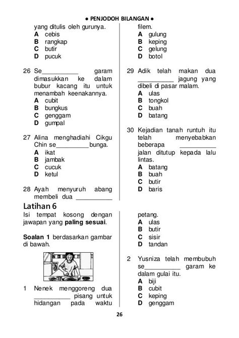 Kesalahan kerana meletakkan penjodoh bilangan pada kata nama konkrit yang dibilang dengan kata bilangan tak tentu. 300 Soalan Penjodoh Bilangan | Malay language, Language ...