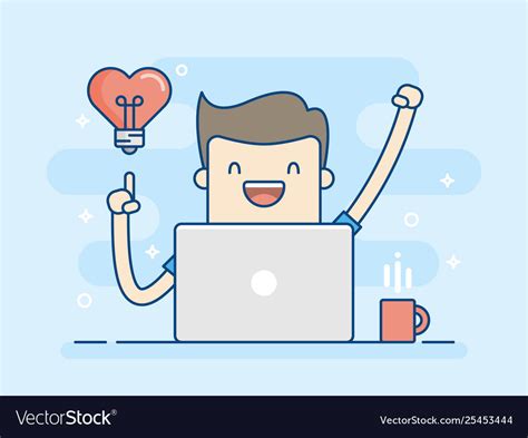 Young Man Working With Idea And Passion Royalty Free Vector