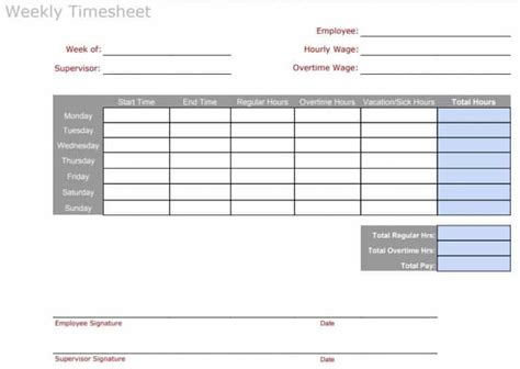 Free Downloadable Time Sheet Templates For Your Small Business