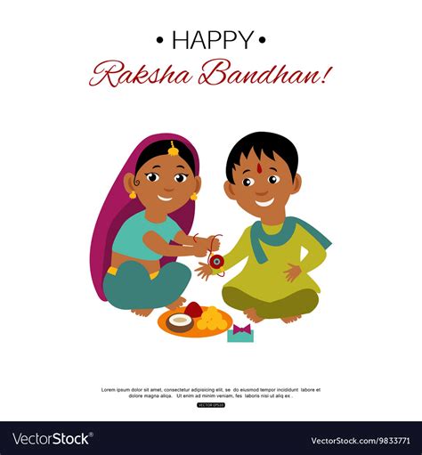 Brother And Sister Celebrating Raksha Bandhan Vector Image