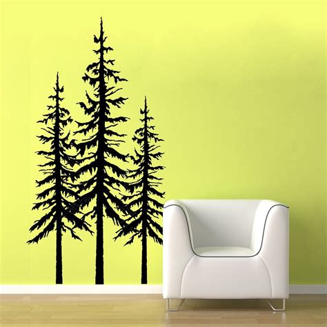 22x66 Large Pine Tree Vinyl Wall Graphic By Oldbarnrescuecompany Tree