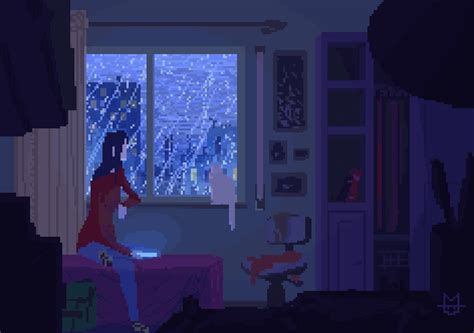 14 Pixel Art Rain 
