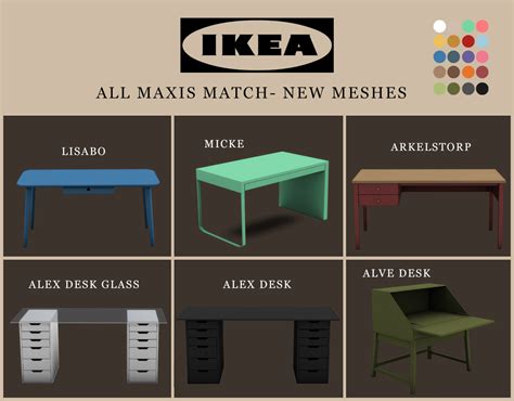 Leo 4 Sims All Maxis Match Desk Sims 4 Downloads