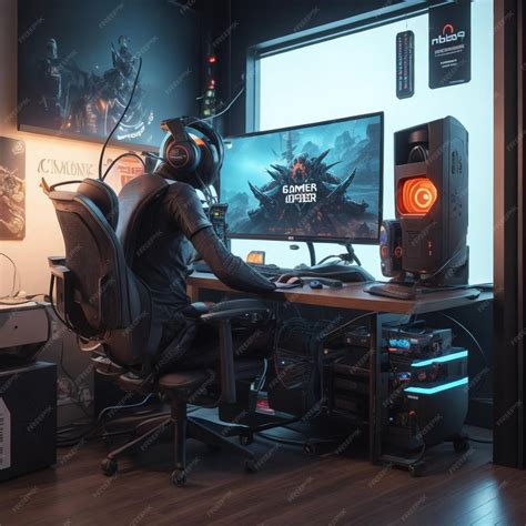 Premium Ai Image Powerful Personal Computer Gamer Rig With