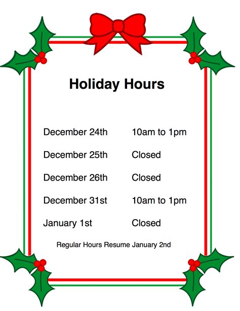 Labace Christmas Office Closed Sign Template