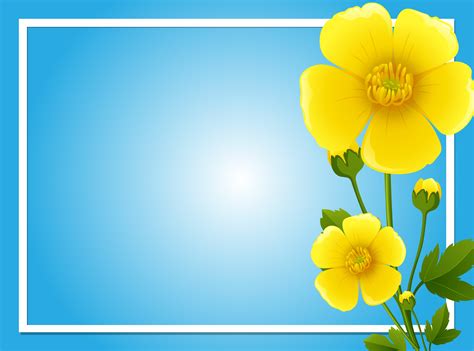 Border Template With Yellow Flowers 419616 Vector Art At Vecteezy