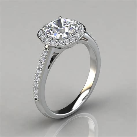 Double Halo Cushion Cut Engagement Rings Forever Moissanite