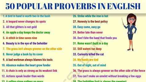 50 Of The Most Common Proverbs In The English Language Youtube