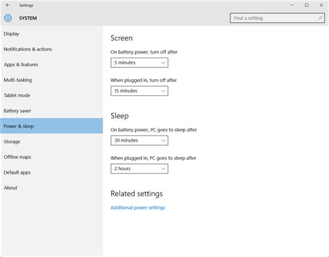 Screenshot Of Settings System Power And Sleep In Windows 10 Taken On