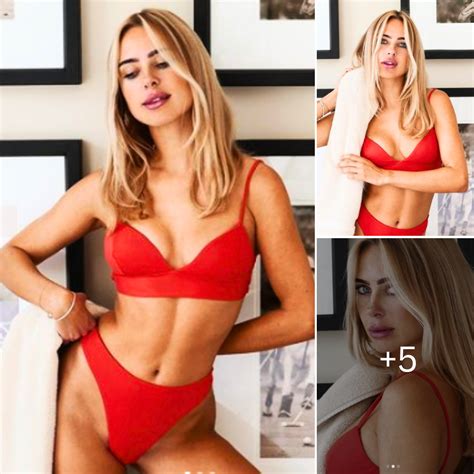 Kimberley Garner Flaunts Her Stunning Physique In A Vibrant Red Swimsuit