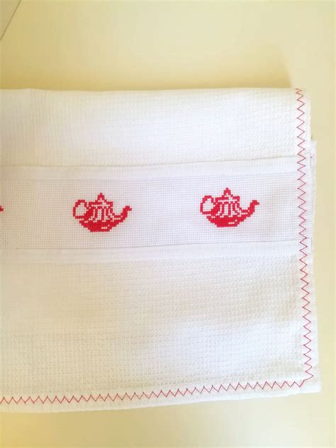 Embroidered Kitchen Towel Cute Kitchen Towel With Completed Etsy