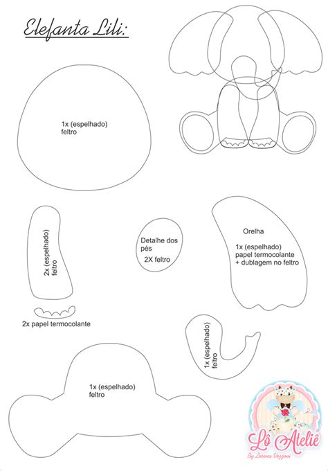Aprenda A Fazer Essa Elefantinha De Feltro Molde GrÁtis Lorena