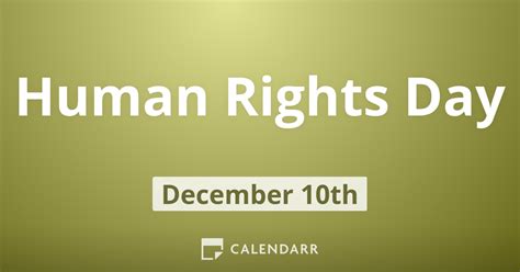 Human Rights Day December 10 Calendarr