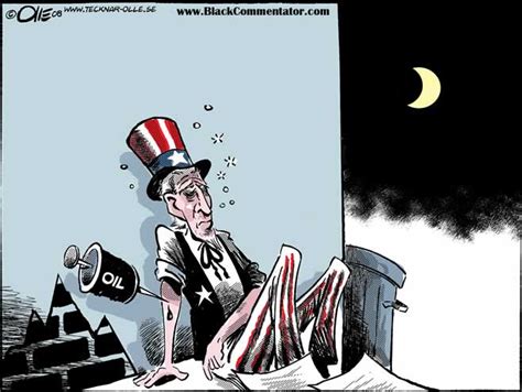 Political Cartoon Oil Addicted
