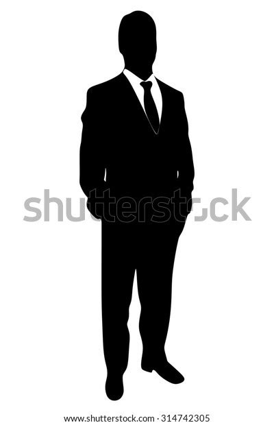 Businessman Standing Isolated On White Stock Vector Royalty Free
