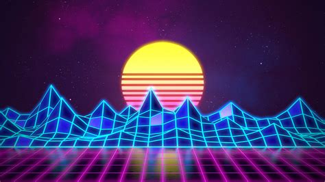 Synthwave Neon 80s Background Render Revamp By Rafael De Jongh On