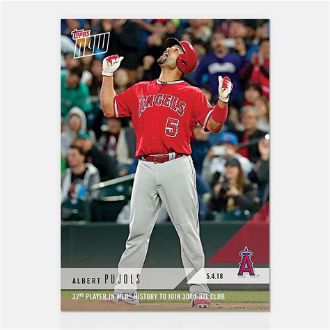 2018 Albert Pujols 32nd Player Mlb History To Join 3000 Hit