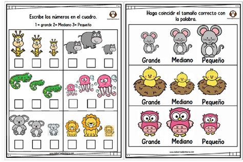 Grande Mediano Y Pequeño Hojas De Trabajo Aula Virtual Primaria