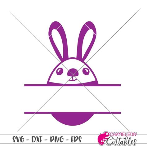 Easter Bunny Egg frame for name svg png dxf eps Chameleon Cuttables LLC