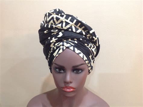 African Fabric Headwrap African Head Wrap Fabric Dangle Earrings