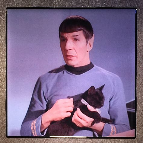 Spock Coaster Leonard Nimoy Black Cat Ceramic Tile Star Trek Star