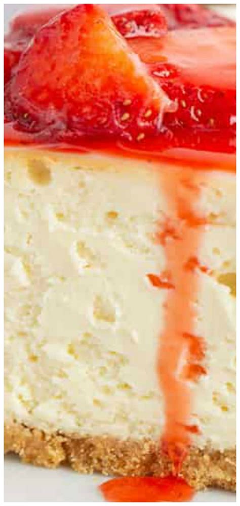 Want to reduce the carbs and calories in this recipe? Strawberry Cheesecake ~ A buttery graham cracker crust, a ...