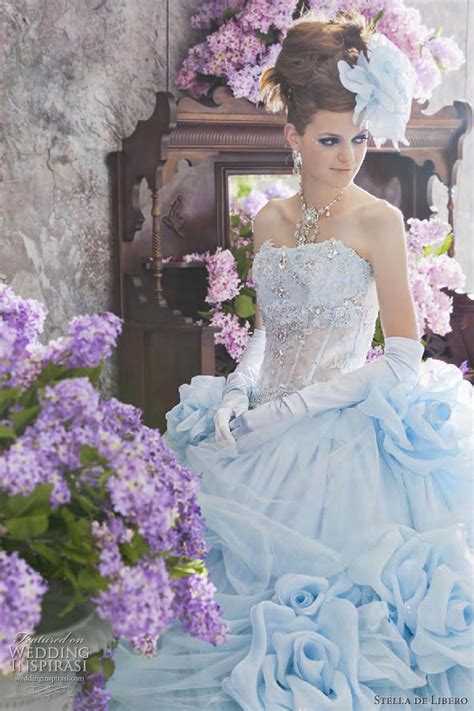 Perfectly paired with a vintage ombre prom dress, spaghetti straps v neck tulle colored prom dresses, wedding party gowns, evening party gowns, wedding guest dress, 420. Stella de Libero Color Wedding Dresses | Wedding Inspirasi