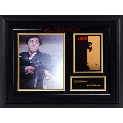 Scarface Framed Photograph With Bullets And Mini Movie Poster Movie