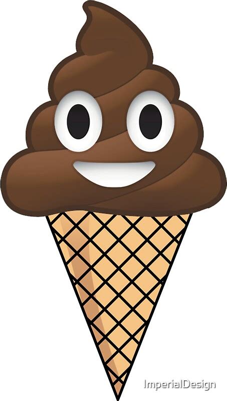Poop Emoji Ice Cream Stickers By Imperialdesign Redbubble