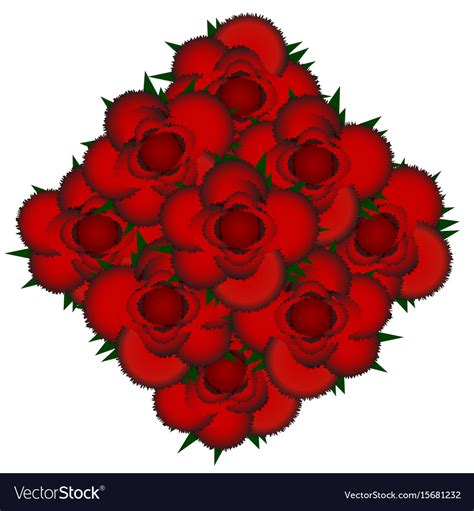 Bouquet Of Red Roses Icon Royalty Free Vector Image
