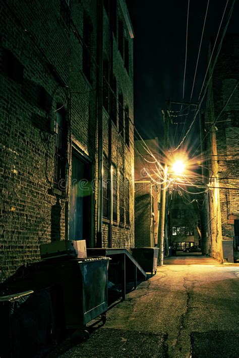 Dark Alley Stock Photo Image Of Alley Lamp Abandoned 18481904
