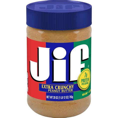 Jif Extra Crunchy Peanut Butter 28 Ounce Jar