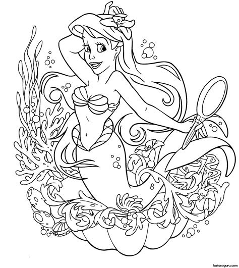 More than 5.000 printable coloring sheets. Printable disney ariel little mermaid coloring page ...