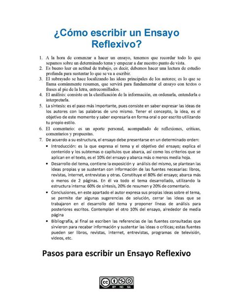 ¿cómo Hacer Un Ensayo Reflexivo Como Hacer Un Ensayo Como Escribir