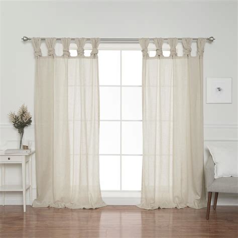 Best Home Fashion Natural Linen Tab Top Room Darkening Curtain 52 In