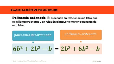 El Profesor De Matemáticas Clasificación De Polinomios
