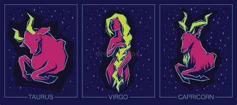 Taurus Virgo And Capricorn Stock Vector Illustration Of Silhouette