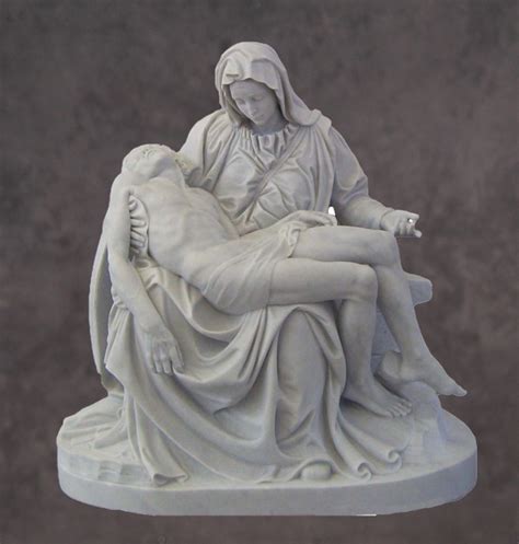Italian Hand Carved Marble Pieta Statues