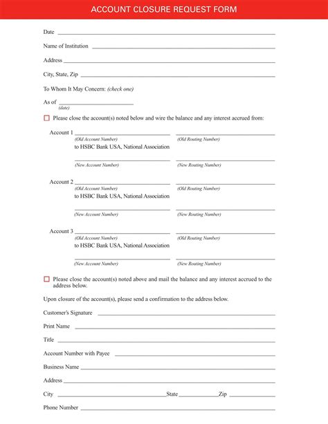 Account Closure Request Form ≡ Fill Out Printable Pdf Forms Online