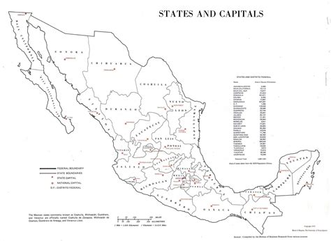 Mapa De Los Estados Con Sus Capitales De México De 1975 Mapas