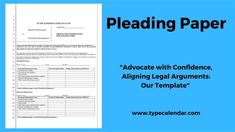 Free Printable Pleading Paper Template Create Professional Legal